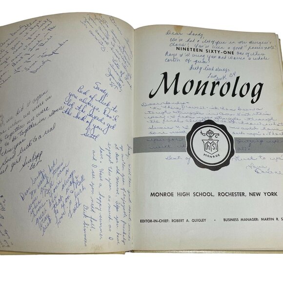 Monroe High School 1961 Yearbook Rochester New York Monrolog Hardcover u - Picture 3 of 10